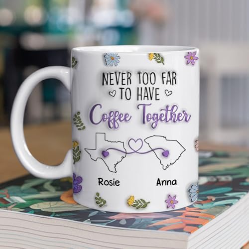 Wrappiness Never Too Far To Have Coffee Together, Personalized Custom 3D Inflated Effect Mug, Ideal Gift for Love Ones, Besites, Friends, Family Members - Thumbnail 4