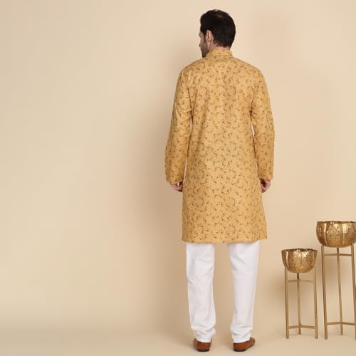Image of KRAFT INDIA Men's Cotton Printed Stylish Ethnic Wear Kurta Pyjama