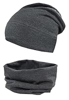 TupTam Jungen Beanie Mütze und Schlauchschal 2er Set, Farbe: Graphit Meliert, Hat Size: 56