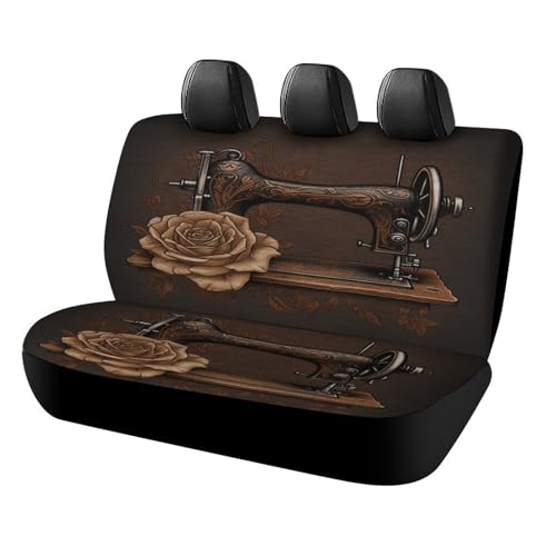 Funda para asiento trasero antideslizante y elástica con diseño original de rosas