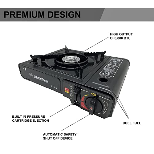 Portable Camping Stove, Propane And Butane Dual Fuel Camping Stove, Including Electronic Ignition, Brass Burner, Suitable For Camping And Hiking | Emergency Cooking Stove #TOP3