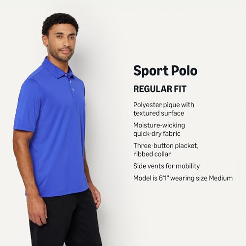 Image of Amazon Essentials Men's Regular-Fit Quick-Dry Short-Sleeve Golf Polo Shirt