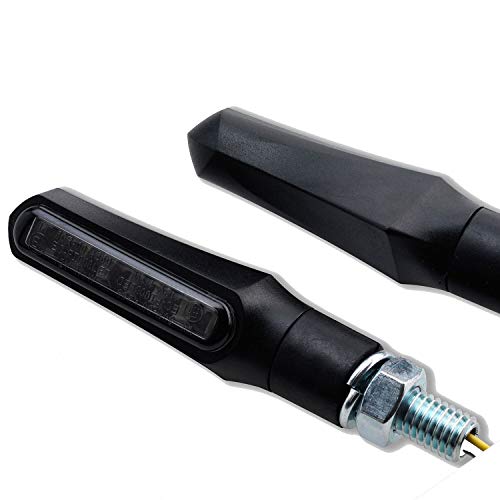 LED Mini Motorrad Blinker Shark e-geprüft schwarz universal 12V (LED Blinker, 1 Paar)