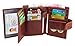 Admetus Men's Genuine Leather More Card Holder Coin Purse Bifold Gift Wallet Dark brown