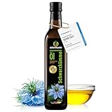 Kräuterland Schwarzkümmelöl 500ml, gefiltert, 100% Nigella Sativa, ohne Zusatz von Aromen-, Farb- & Konservierungsstoffe, kaltgepresst, Thymoquinone, mühlenfrisch aus unsrer hessischen Ölmühle