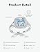 RANDES Halo Aquamarine Ring 925 Sterling Silver Cushion Cut Created Gemstone March Birthstone Engagement Rings for Women Size 7