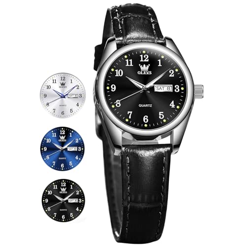 OLEVS ���f�B�[�X�E�H�b�` �h�� �N���V�b�N �h���X ���U�[�E�H�b�` �A�i���O �N�H�[�c �J�W���A�� �G���K���g ���f�B�E�H�b�` ���B���e�[�W ���O�W���A���[ �r���v ���t �j��&�A���r�A���� �_�C���� Reloj para Mujer, �u���b�N�E�H