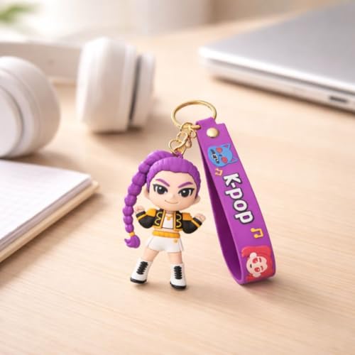 Image of Wanna Party Kpop Demon Hunters Cartoon Keychains, Rumi Keychain for Boys and Girls, Cute Backpack Key Chain Accessories Wristlet chain Return Gift Items for Boys & Girls