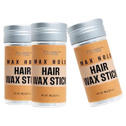 STUDIO LIMITED SmoothLocks Styling Wax Stick - Flyaway Tamer & Frizz Control for Women | Long-Lasting Hold, Ideal for Thinning Hair, Wigs, and Slick Styles | Non-Greasy Formula 2.7oz/76g (3 Pcs) Cover