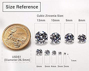 50pcs 8mm AAAAA Round Machine Cut Loose Cubic Zirconia Stone Clear Loose CZ Synthetic Gemstone