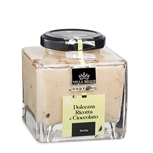 VILLA REALE SUPREME Crema para Untar, Chocolate para Untar con Ricotta 220 Gr. Crema de Chocolate y Ricotta a Base de Leche, Crema Dulce. Especialidades Sicilianas para Recetas 100% Made in Italy Cover