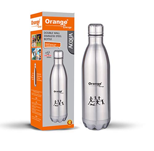 Image of Orange HOT and Cold Acqua Stainless Steel /THERMOSTEEL Bottle for Kids and Offices