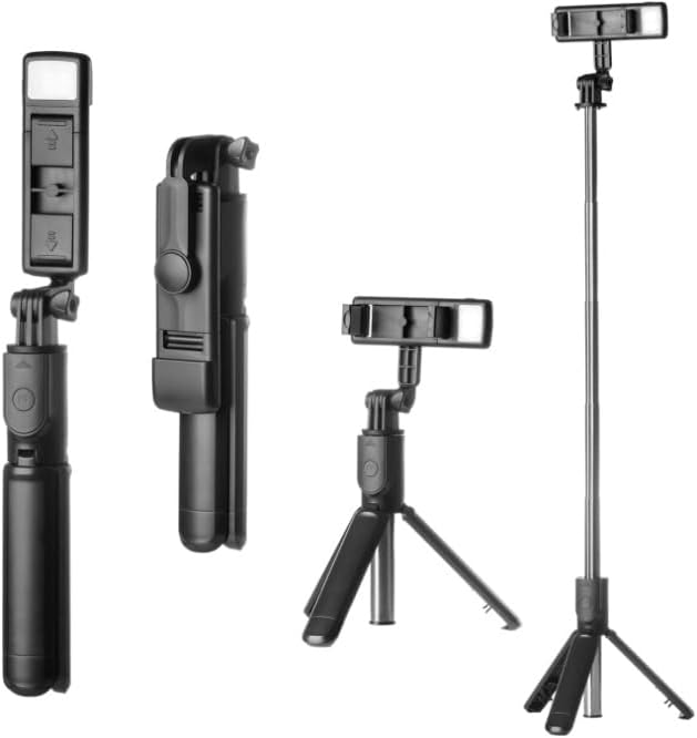 Bastão de Selfie Tripé 3 em 1 com Luz LED e Controle Bluetooth – ...