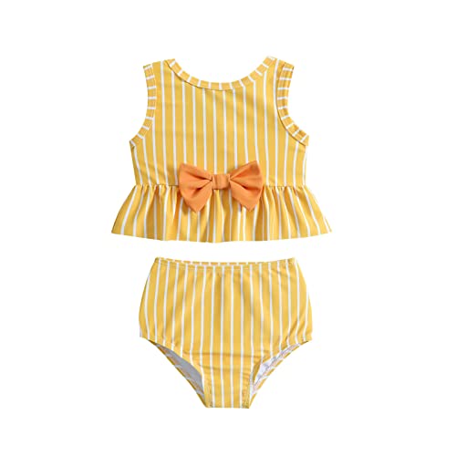 Topgrowth Accessorio Traje de baño niña arco iris verano niña niña rayas estampado lazo de dos piezas traje de baño traje de baño bikini traje de baño traje de baño bikini bañador mujer abdomen,