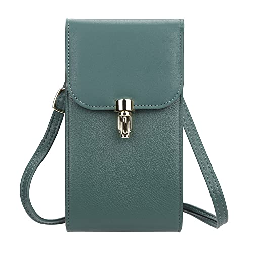 AIFILLE Petit Sac Porté Epaule Cuir PU pour Femme Ado Fille Sac Bandoulière Porte Monnaie Femmes et Pochette Accessoire Telephone Portable Compatible avec iPhone 13 12 11 Pro Max 6 6S 7 8 Plus, Vert Cover