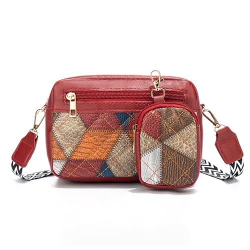 Small Crossbody Bag Handbag for Women with Coin Purse Color-block Style Shoulder Bag Suitable for Daily Travel