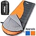 viniper Sleeping Bag, Comfort, Waterproof and Lightweight Envelope Sleeping Bag with Compression Sack Perfect for 4 Season Traveling, Camping, Hiking, Outdoor Fit Kid Women Men (Orange + Gray)