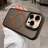 MVVKKY Für iPhone 12 Pro, zweifarbige, durchscheinende Hülle, rutschfeste magnetische Ladeabdeckung aus hartem Acryl (für iPhone 12 Pro/Khaki)