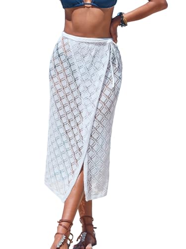 Jupe de plage en tricot au crochet CUPSHE - Jupe midi enveloppante femme