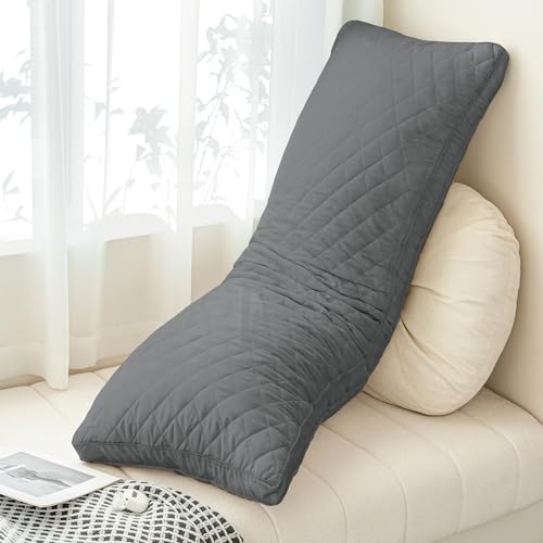 Ubauba Memory Foam Body Pillow, Full Large Body Pillows for Adults, Firm & Fluffy Long Bed Pillows for Sleeping (20x54 inch, Grey) - Thumbnail 3