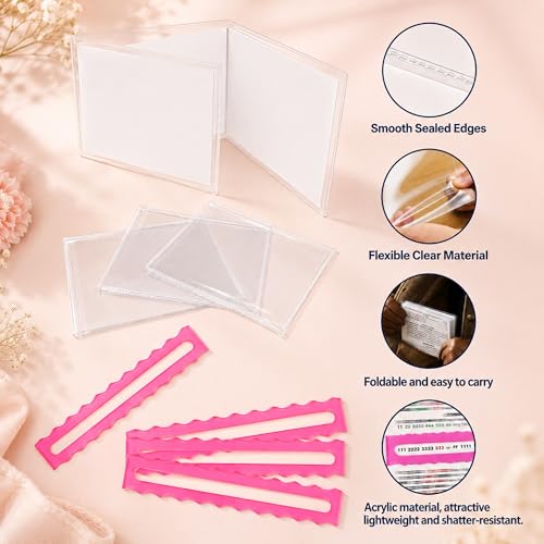4 Pcs Mahjong Card Sleeve and Line Reader, Large Print Size 2026 MahJongg Card Holder Arcylic Mahjong Line Reader Set, Transparent Plastic Protective Sleeves for NMJL Card (6 1/8”x5”) Protector Clear — view 4