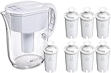 Brita Large Water Filter Pitcher with Standard Filter Replacements - 40 Gallons (2 Months) Filtration Capacity, Removes Chlorine Taste and Odor, Mercury, Copper