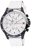Multifunktions-Uhrwerk Tommy Hilfiger Herren Analoger Quarz Uhr mit Silikon Armband 1791723