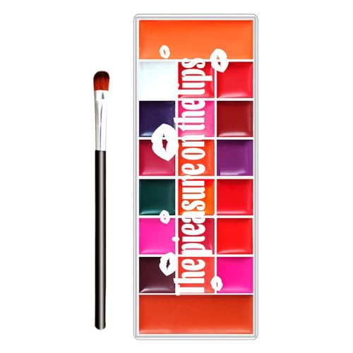 Paleta De Brillo Labial - Paleta de Colorete 20 Tonos para Mejillas Naturales,Sombra de Ojos Mate y Cremosa Duradera Impermeable para Fiestas y Citas en Adolescentes