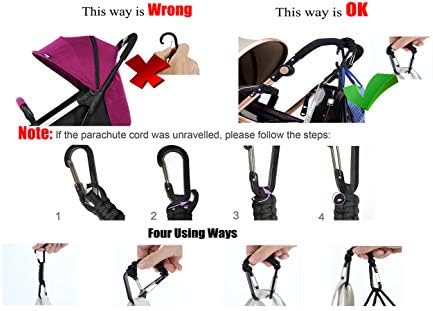 Keychain with Snap Hook Carabiner Clips, Paracord Keychain Carabiner Clips with Locking D Ring Hooks Hangers, Heavy Duty Lanyard Key Chain for Car Keys, Backpack, Tools, Men, Women