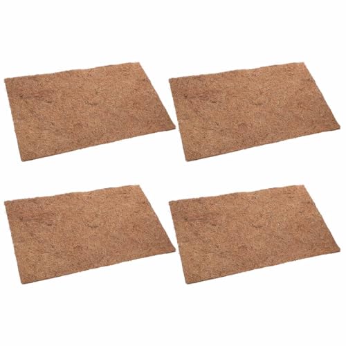 UPKOCH 4個 ココナッツマット 爬虫類ココナッツファイバーカーペット ヒョウモントカゲモドキのアクセサリー 爬虫類のテラリウムライナー 爬虫類プール コイア Coffee