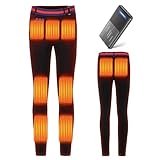 [Ceoir] 電熱パンツ 加熱パンツ 【2025新登場 前後9箇所発熱 ＆ 22800mAhバッテリー付き】 ヒーターズボン レディース USB給電 取り外し可能なベルト 急速発熱 日本製繊維ヒーター ロングパンツ 防寒 保温 3段温度調整 水洗可能 裏起毛 (JP, アルファベット, L, ブラック（バッテリー付き）)