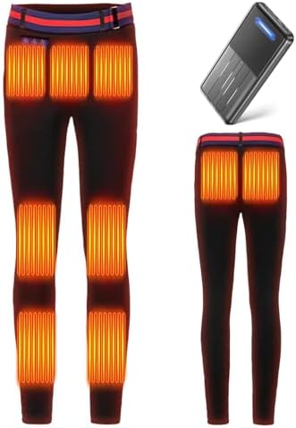 （07:30時点） [Ceoir] 電熱パンツ 加熱パンツ 【2025新登場 前後9箇所発熱 ＆ 22800mAhバッテリー付き】 ヒーターズボン レディース USB給電 取り外し可能なベルト 急速発熱 日本製繊維ヒーター ロングパンツ 防寒 保温 3段温度調整 水洗可能 裏起毛 (JP, アルファベット, L, ブラック（バッテリー付き）)
