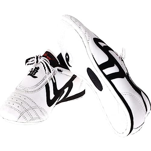 Homnova Chaussures De Tai Chi, Caoutchouc Antidérapant Semelles Chaussures De Sport Légères pour Enfants Arts Martiaux Baskets pour La Formation De Karaté,Blanc,45EU