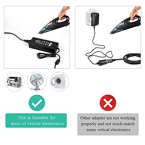 Jring Ac To Dc Converter 10A 110-220V 12V Car Cigarette Lighter Socket Power Adapter For Car Vacuum Tire Inflator And Other Car Devices Under 120W #TOP4
