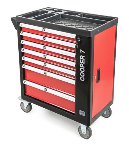 G21 Cooper 7 Workshop Trolley Black and Red