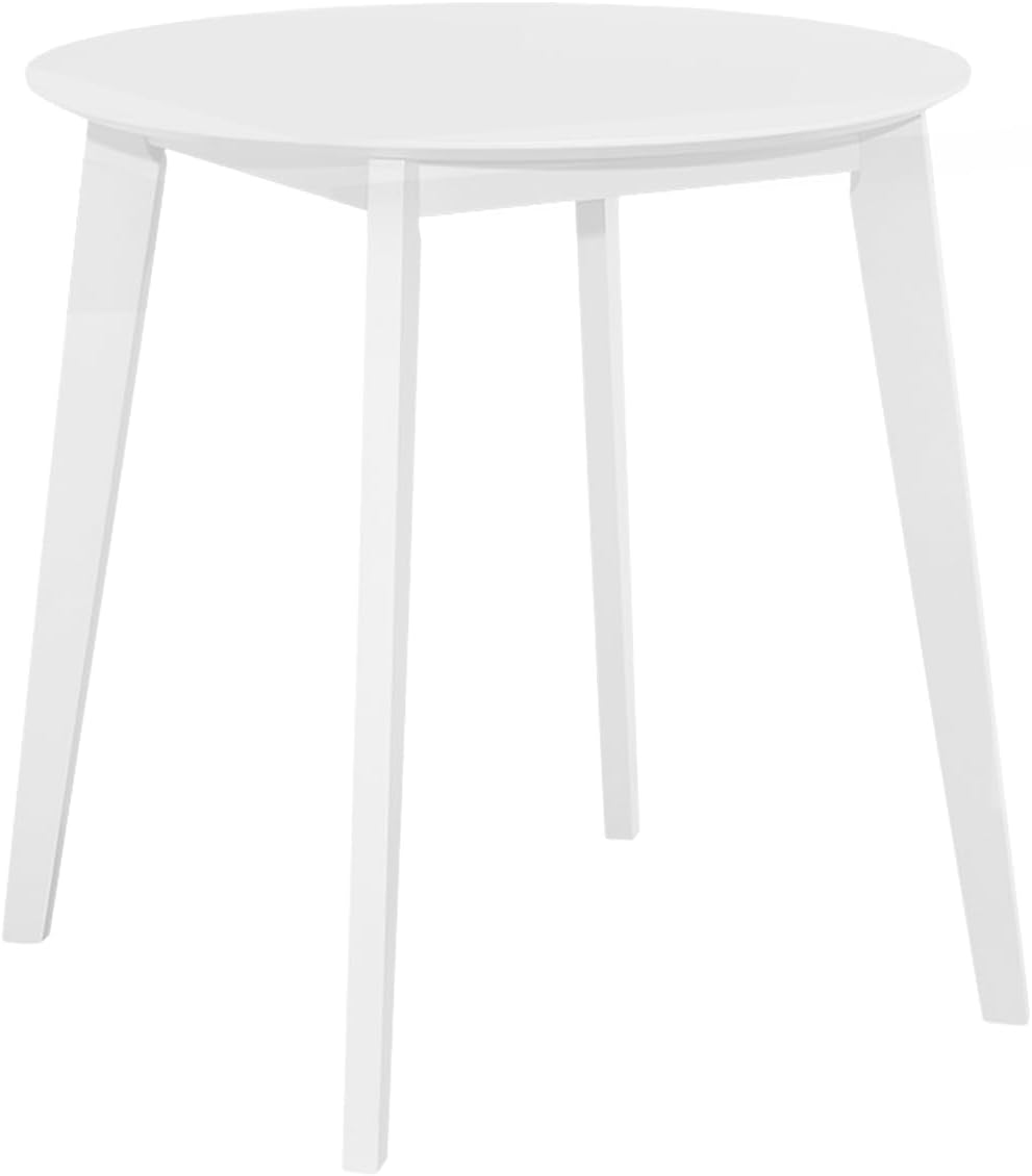 Monarch Specialties 1321、30インチ円形、S、キッチン、部屋、ホワイトベニヤ、木製脚ダイニングテーブル、長さ