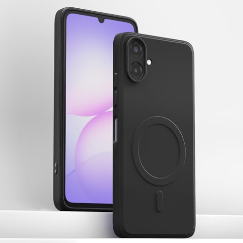 Image of Pikkme Back Cover for Samsung Galaxy F70e 5G | M07 | F07 | A07 | A07 5G Soft Matte Silicone | Slim Fit | Mag-Safe Design (Mag-Safe Not Support) Camera Protection Bumper Case (Black)