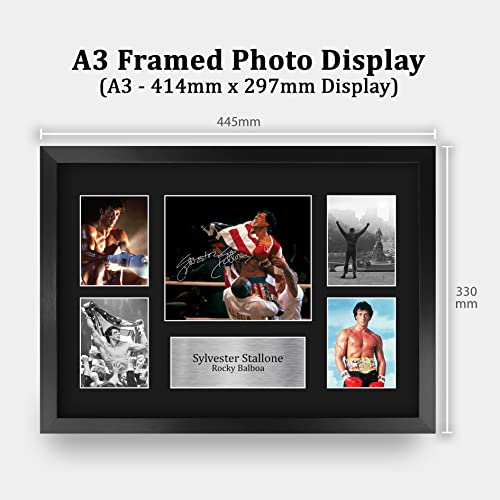 HWC Trading FR A3 Sylvester Stallone Rocky Geschenke Gedruckt, Signiert Autogramm Bild Display Für Film-Erinnerungsstücke-Fans - A3 Eingerahmt