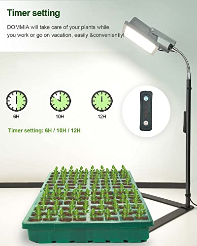 Dommia Grow Lights For Seed Starting, Led Grow Lamp For Indoor Plants, Full Spectrum Grow Lights With Tray, Trays With Humidity Dome,6/10/12H Timer, Starter Light Kit For Seeding Blooming, Fruiting #TOP4