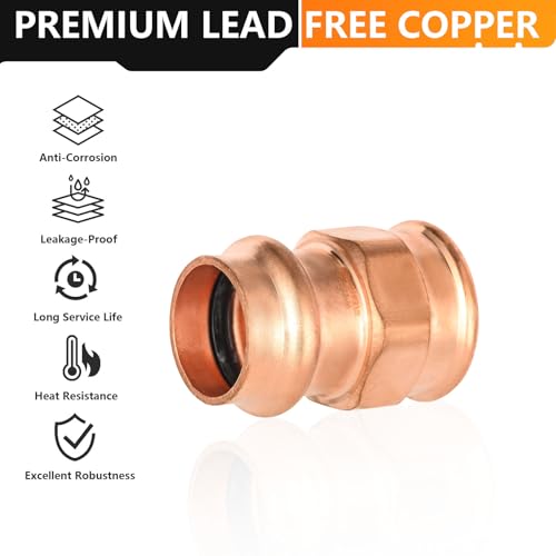 5-Pack HeSun Copper Press Female Adapter, 1" Press x 1" Female NPT Pressure Fittings, P x FNPT for Copper Tube Connection by HeSun - Image 3