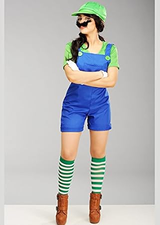 Super Mario Style Luigi Plumber Costume 