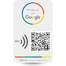 Reusable Review Tap Sticker for Google Reviews - 1 Sticker - QR & Tap NFC Sticker - Review Us on Google Tap Sticker - iPhone & Android - Boost My Reviews Sticker - Set Up at Home | by MESSAGENES