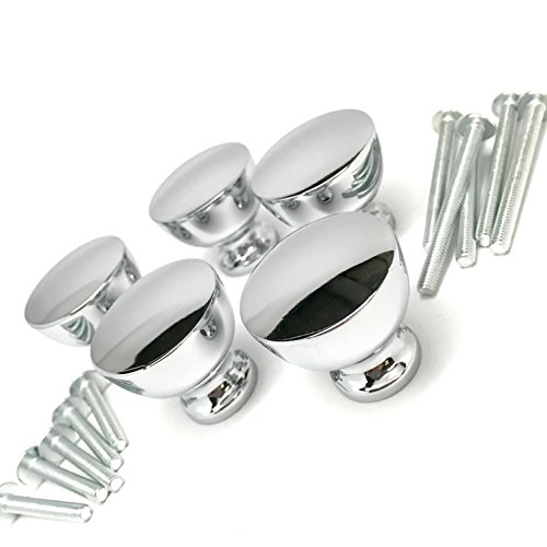 Southern Hills Polished Chrome Cabinet Knobs - Pack Of 5 - Round Cabinet Knobs - Kitchen Drawer Pulls - Vanity And Dresser Knobs Shkm013-Chr-5 #TOP1
