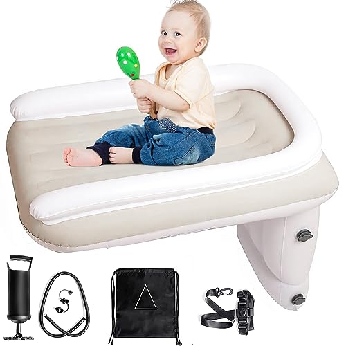 Vophia Inflatable Baby Travel Bed Toddler Car Bed For Kids Baby Travel Airplane Bed, Kids Airplane Bed With Hand Pump Seat Belt And Carry Bag Included #TOP21