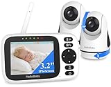 1-【IPS-Bildschirm & Fernbedienung 320°Schwenken und Neigen】HelloBaby Babyphone mit Kamera ist mit einem 3,2 Zoll IPS-Bildschirm ausgestattet. Nicht nur bringt breite Betrachtungswinkel, sondern hat auch lebendige Farben und Klarheit. Fernbedienung Ka...