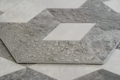 Colamo Luxury Peel And Stick Backsplash,Faux Stone Large Hexagon Tile,Stick On Accent Wall,Geometric 3D Design,Waterproof Self Adhesive Smart Marble Tile For Kitchen,Bathroom,Living Room(1Pcs,Grey) #TOP2
