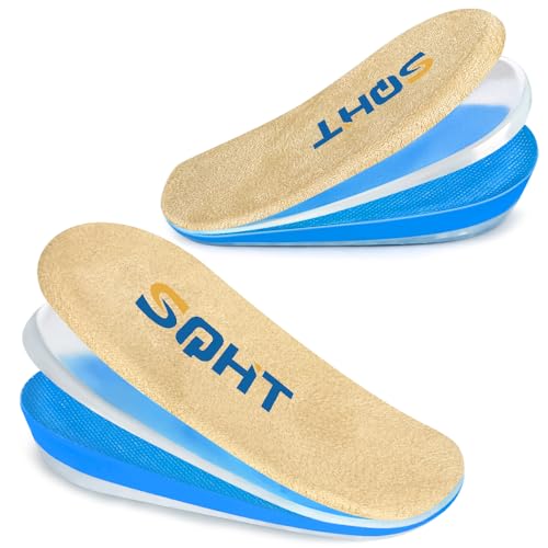 SQHTL 3layers Adjustable Heel Wedge Lift for Leg Length Discrepancies, Height Increase Insoles for Heel Pain, Achilles Tendonitis, Men&WowenGel Shoe Heel Cushions (Large-Men's 7-12|Women's 9-13)
