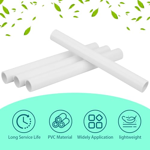 CKVIHAV 4Pcs 1-1/2 Inch PVC Pipe 17\" Long White Sch40 Industrial PVC Pipes for Home DIY, Greenhouse, Garden, Farm, Workshop, Furniture Grade(1.50\" x 17\"L)
