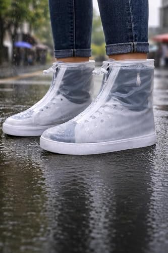 Waterproof Shoe Covers With Zipper & Drawstring, Durable, Reusabl...