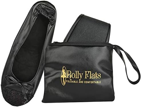 Women’s Portable Foldable Ballet Flats Shoes Pumps Roll Up Slippers with Travel Pouch Bag